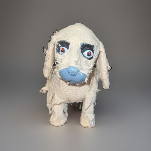 Gemmy Other - Vtg Gemmy Halloween Mummy Dog Barks Growls jumps Animated Red Light Up Eyes  12"